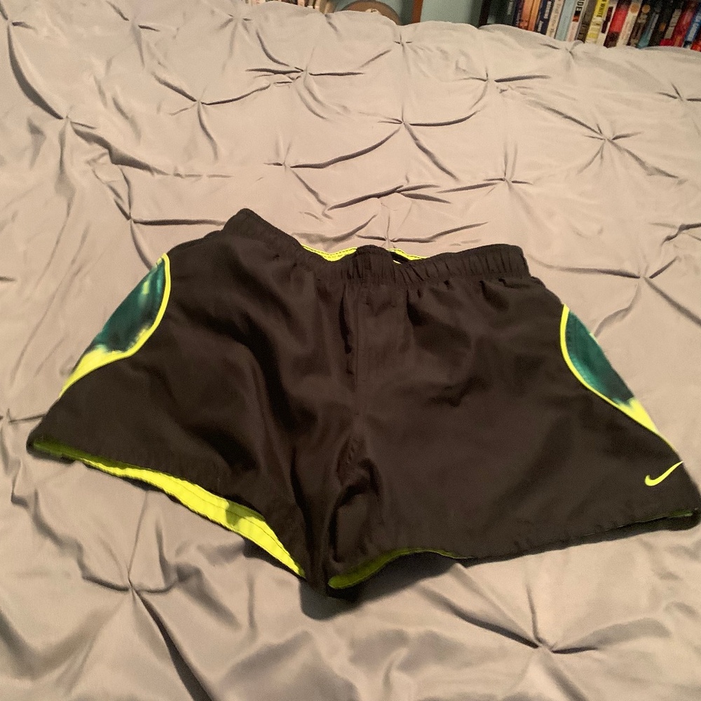 NIKE Women's Black & Neon Yellow Shorts.  Size Med